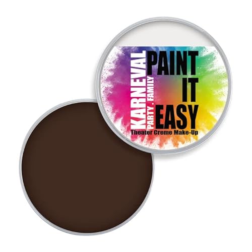 PAINT IT EASY NEU Theater Creme-Make-Up, Kinderschminke, Schminke auf Fettbasis, 25g, Dunkel-Braun von PAINT IT EASY