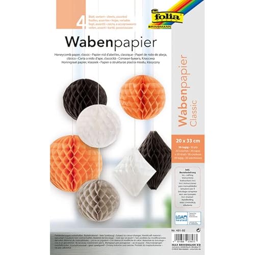 PAINT IT EASY NEU Wabenpapier HoneyComb Sortierung Classic, 20 x 33 cm, 4 Bogen sortiert von PAINT IT EASY