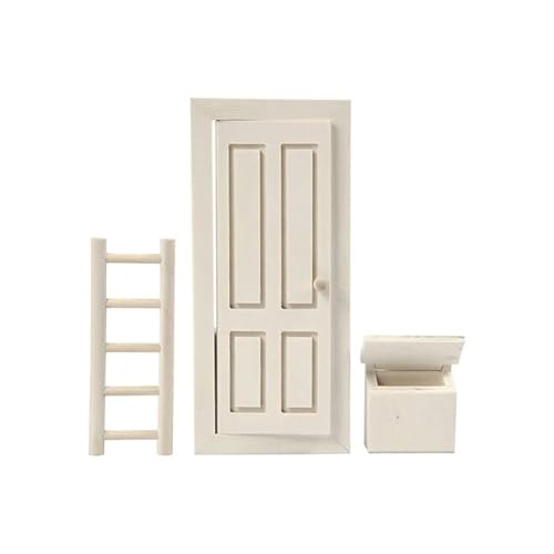 NEU Wichtel Miniatur Möbel Set aus Holz, Tür, Briefkasten, Leiter, 8-18 cm von PAINT IT EASY