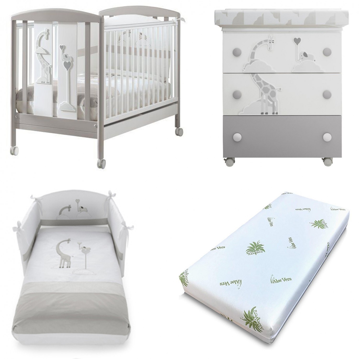 Pali Savana Set (Kinderbett + Babywanne + Bettdecke + Matratze) von PALI