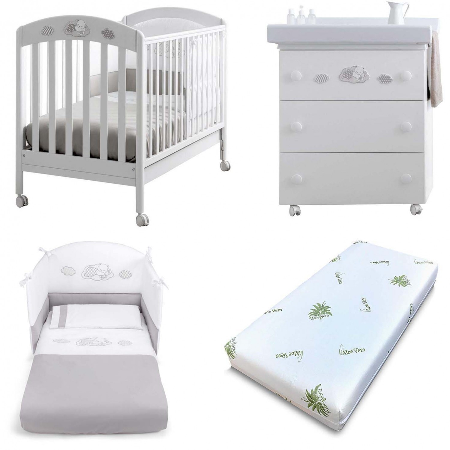 Pali Savana Set (Kinderbett + Babywanne + Bettdecke + Matratze) von PALI