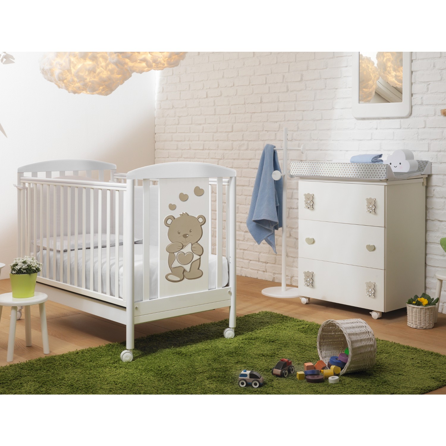 Pali Savana Set (Kinderbett + Babywanne + Bettdecke + Matratze) von PALI