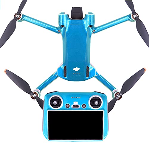 PALUMMA DJI Mini 3 Pro Aufkleber Decals Skin Set, PVC Drohnenfolie Wasserdichte Aufkleber für DJI Mini 3 Pro Drohne und Fernbedienung Anti-Scratch Skin Protection (Blau) von PALUMMA