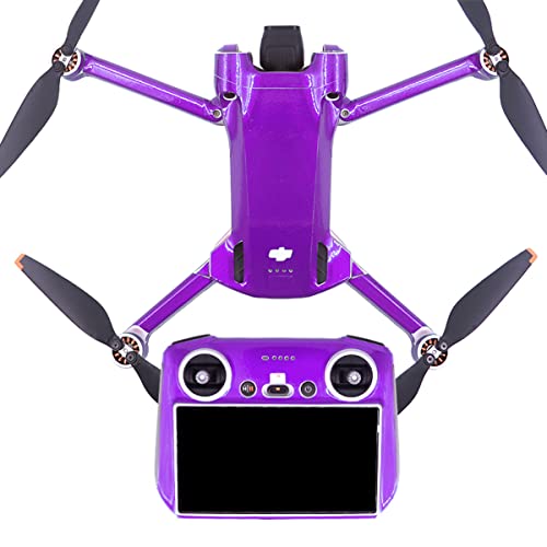 PALUMMA DJI Mini 3 Pro Aufkleber Skin Set, PVC Drohne Folie wasserdicht Aufkleber für DJI Mini 3 Pro Drohne und Fernbedienung Anti-Kratzer Hautschutz (lila) von PALUMMA