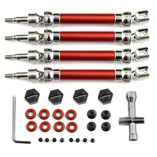 Palumma RC Antriebswelle, vorne und hinten, Universal-Antriebswelle für ARRMA 1/10 3S NEW BIG ROCK v3 RC Metall CVD Antriebswellen-Set Ersatzteil (rot) von PALUMMA