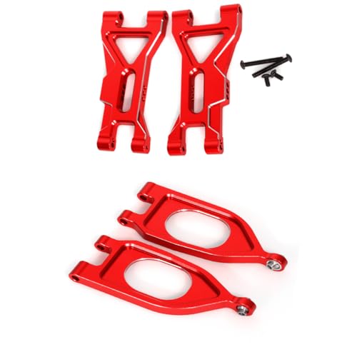 Palumma Schwinge Set für ARRMA 1/10 2WD Gorgon Monster Truck, RC Car Front Upper Swingarm/Front Lower Swingarm for ARRMA 1/10 Gorgon 4X2 2WD Gorgon Monster Truck (Rot) von PALUMMA