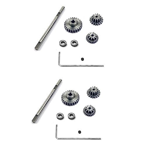 PAMENET 2 Set Metall Getriebe Getriebe mit D Achse Stahl Getriebe Set für D12 1/10 RC Auto Upgrade Teile Zubehör von PAMENET