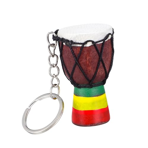 PAMINGONO 4 Stück Djembe Schlüsselanhänger Djembe Percussion Schlüsselanhänger Musikalischer Schlüsselanhänger Afrikanische Trommel Modell Schlüsselanhänger Afrikanische Trommel von PAMINGONO