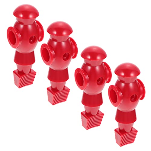 PAMINGONO 4 Stück Kicker Zubehör Tischfußball Tischfußball Tischfußballbälle Mechanisch Mechanikerzubehör Zubehör Für Fußballmaschinen Desktop Fußball-Mann-Puppe Tischfußballfiguren Rot Harz von PAMINGONO