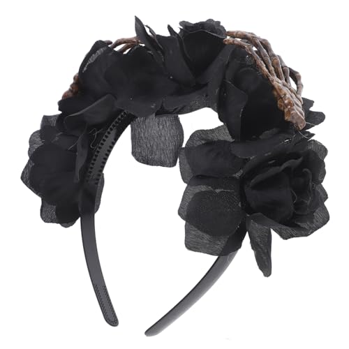 PAMINGONO Halloween Haarschmuck Kopfband Schwarzes Stirnband Goth Zubehör Halloween Rollenspiel Zubehör Halloween Haarreifen Kopfschmuck Requisiten Party Cosplay Zubehör Haar von PAMINGONO