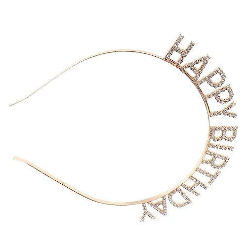 PAMINGONO haarschmuck haircharm haaraccessoires Geburtstagsparty haarsschmuck Geburtstagskönigin Dekoration Bands Krone alles zum geburtstag stirnband Party-Stirnbänder Legierung Golden von PAMINGONO