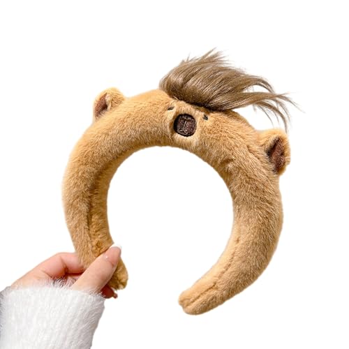 Cartoon-Stirnband, Capybara-Haarband, Haarschmuck, stilvolle Kopfbedeckung, Kopfschmuck, Haarreif, Plüschmaterial für Damen, niedliches Capybara-Haarband von PANFHGFG