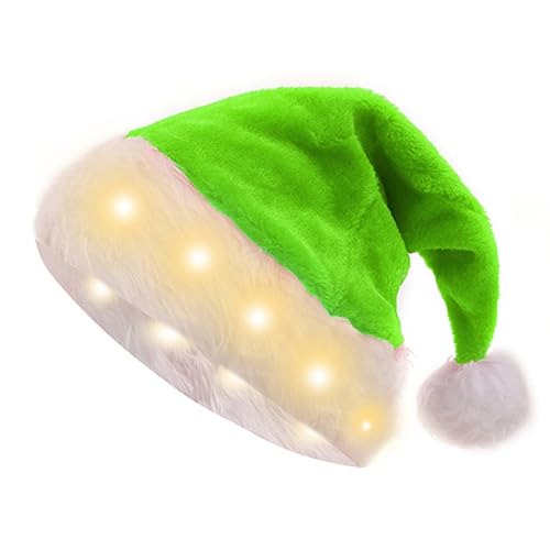 PANFHGFG Leuchtende Weihnachtsmütze mit bunten/warmen LED-Lichtern für Neujahrsfest, Weihnachtsmannmütze für Neujahrsgeschenk, 5 Stück von PANFHGFG