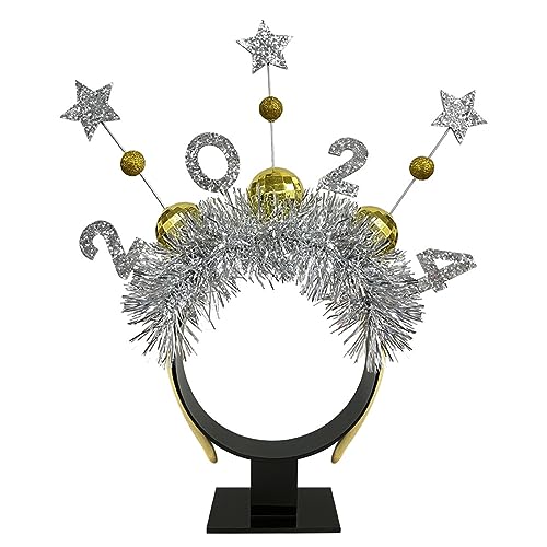 Glitzerndes Party Haarband Neujahr Party Stirnband Happy New Year Celebration Headhoop 2024 Weihnachten Karneval Party Prop von PANHDK