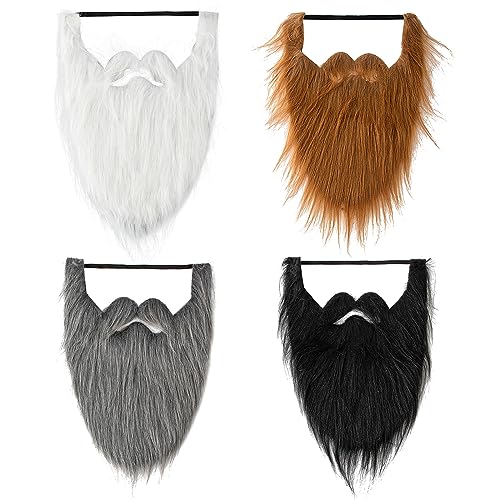 PANHDK Halloween Fake Beard Funny Fake Schnurrbart Gesichtshaar Zubehör Falscher Schnurrbart Cosplay Supplies von PANHDK