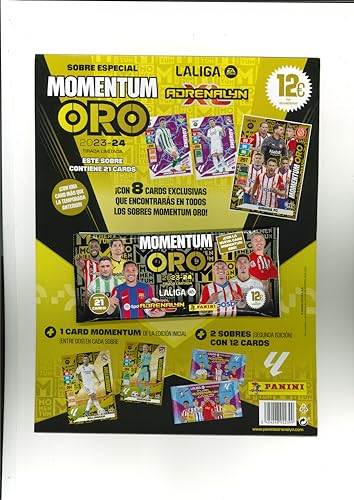 PANINI ESPAÑA Momentum Gold Adrenalyn 2023-2024 Fußball-Karten, 9 Stück von PANINI ESPAÑA