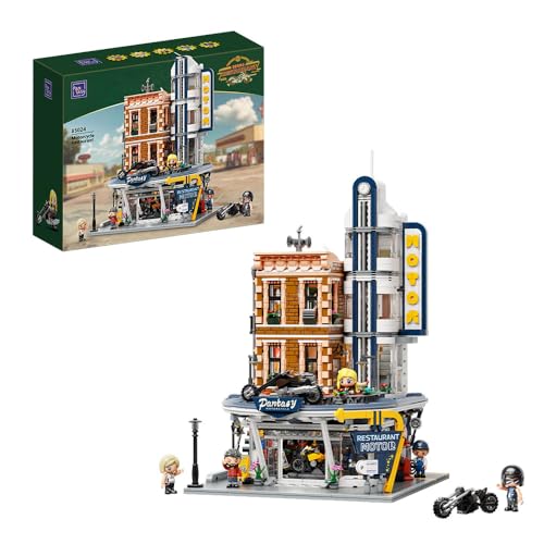 PANTASY Retro Motorrad-Diner & Bar Bauset – Modulares Straßeneck-Architektur-Kit mit interaktiven Türen, aufklappbaren Wänden, 4 Motorrädern Sammlermodell zum Ausstellen & Spielen für Erwachsene PANTASY Retro Motorrad-Diner & Bar Bauset – Modulares Straßeneck-Architektur-Kit mit interaktiven Türen, aufklappbaren Wänden, 4 Motorrädern Sammlermodell zum Ausstellen & Spielen für Erwachsene von PANTASY