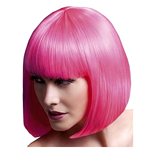 PAPSTAR NEU Perücke Damen Eleganter Bob, Pagenkopf mit Pony, Premium-Qualität, Elise, neon-rosa von PAPSTAR