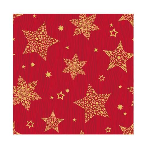 PAPSTAR 600 Servietten, 3-lagig 1/4-Falz 25 cm x 25 cm Christmas Shine von PAPSTAR