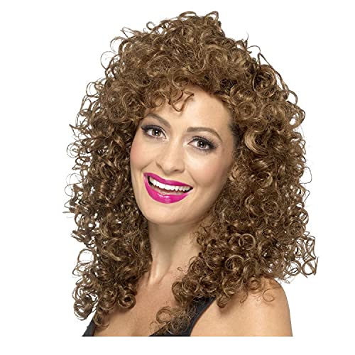 PAPSTAR NEU Perücke Damen Langhaar mit kleinen Locken, Boogie Babe, braun - mit Haarnetz von PAPSTAR