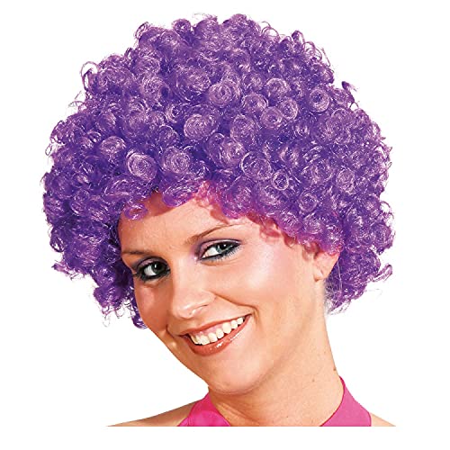 PAPSTAR NEU Perücke Unisex Clown, Afro Hair, kleine Locken, lila - mit Haarnetz von PAPSTAR