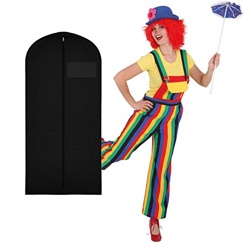 WOOOOZY Damen-Kostüm Clown Latzhose bunt, Gr. 36-38 - inklusive praktischem Kleidersack von PAPSTAR