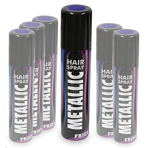 WOOOOZY Farb-Haarspray Metallic für Verkleidungen, Karneval & Co., lila, 100ml von PAPSTAR