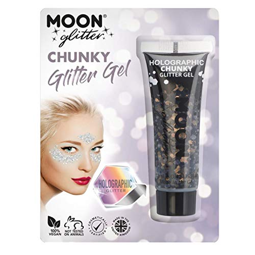 WOOOOZY Glitzer Schminkgel holographisch, grob, 12 ml, schwarz von PAPSTAR