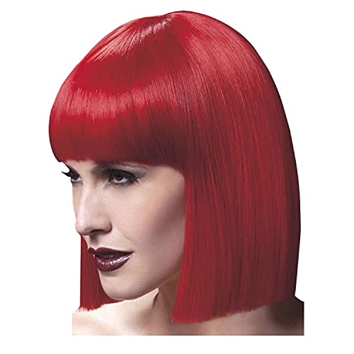 WOOOOZY NEU Perücke Damen Abgerundeter Bob, Pagenkopf mit Pony, gerade geschnitten, Premium-Qualität, Lola, rot - mit Haarnetz von PAPSTAR