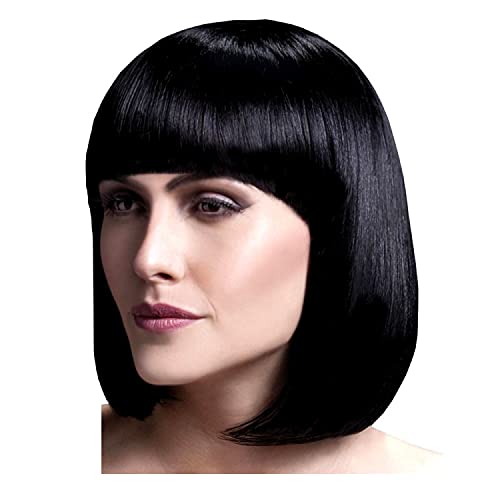 WOOOOZY NEU Perücke Damen Eleganter Bob, Pagenkopf mit Pony, Premium-Qualität, Elise, schwarz - mit Haarnetz von PAPSTAR