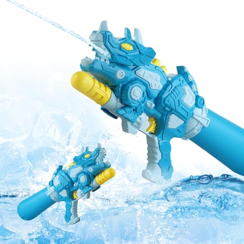 Wasserpistole Kinder Dinosaurier Wasserspritzpistole 750ml Max Reichweite 32ft Spritzpistole Wasser Water Blaster Wasserpistole mit Großer Reichweite Wasserspielzeug Kinder Outdoor von PAPU