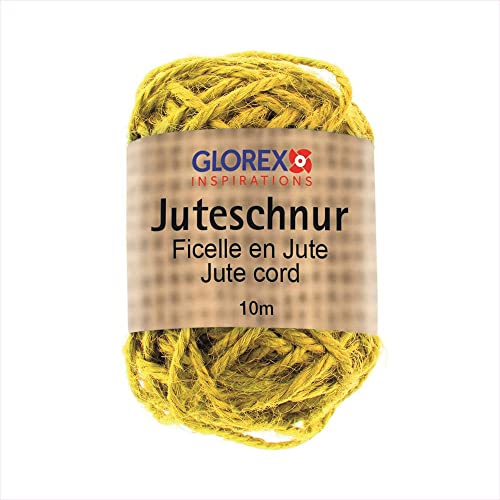 PARTY DISCOUNT Glorex Juteschnur, Breite 3mm, Länge 10m, Gelb von PARTY DISCOUNT