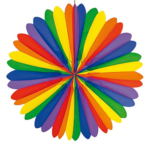 PARTY DISCOUNT® Deko-Fächer Regenbogen, ø 35 cm von PARTY DISCOUNT