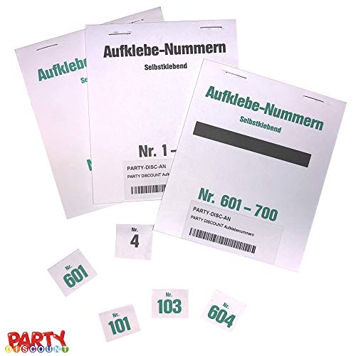 PARTY DISCOUNT ® Gewinn-Aufklebenummern, selbstklebend, Nr 201-300 von PARTY DISCOUNT