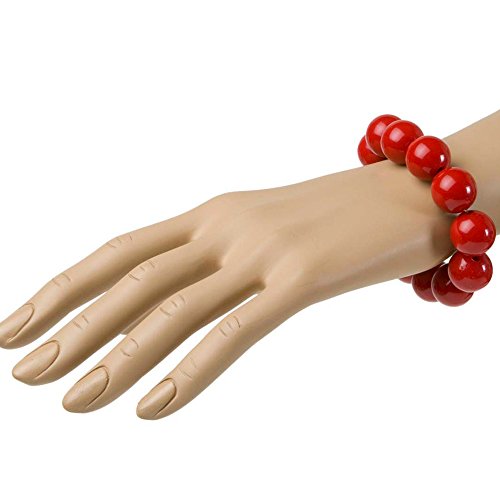 PARTY DISCOUNT Armband, 70er Jahre, Perlen, rot von PARTY DISCOUNT