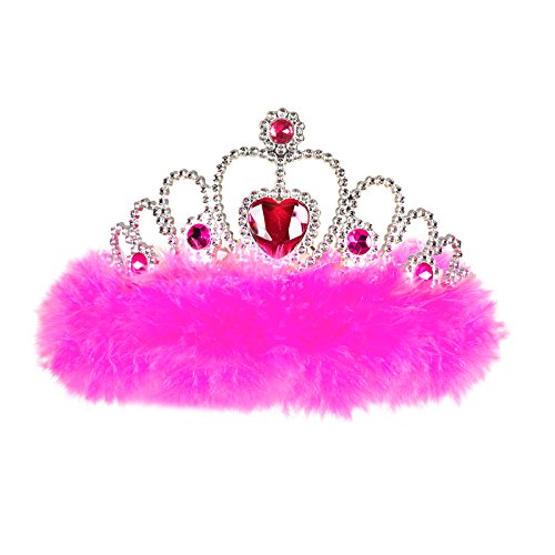 PARTY DISCOUNT Diadem mit Marabou-Besatz, pink von PARTY DISCOUNT