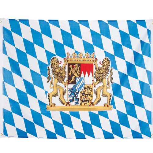 PARTY DISCOUNT Fahne Bayern mit Wappen, 90 x 150 cm von PARTY DISCOUNT