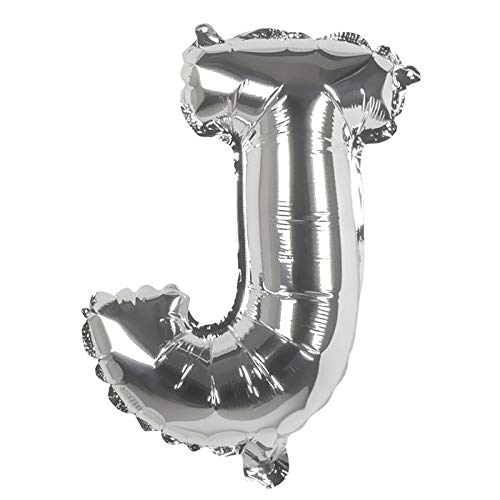 PARTY DISCOUNT Folienballon Mini Buchstabe J, Silber, 36cm von PARTY DISCOUNT