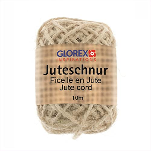 PARTY DISCOUNT Glorex Juteschnur, Breite 3mm, Länge 10m, Beige von PARTY DISCOUNT