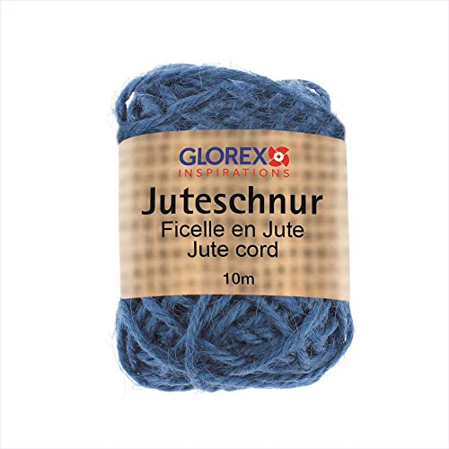 PARTY DISCOUNT Glorex Juteschnur, Breite 3mm, Länge 10m, Blau von PARTY DISCOUNT