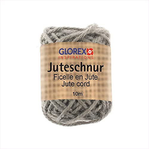 PARTY DISCOUNT Glorex Juteschnur, Breite 3mm, Länge 10m, Grau von PARTY DISCOUNT