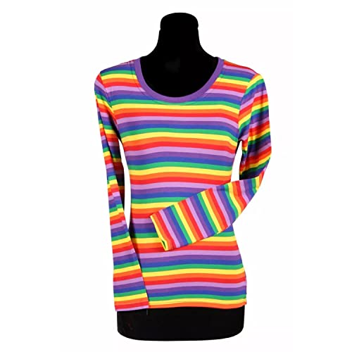 PARTY DISCOUNT NEU Damen-Kostüm Ringelshirt Langarm, Regenbogenfarben, bunt, Größe: L von PARTY DISCOUNT