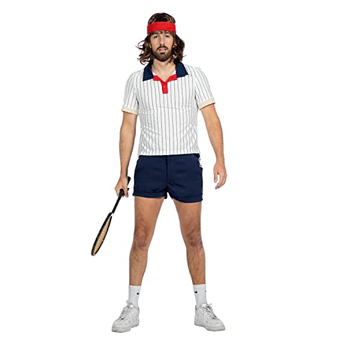 PARTY DISCOUNT NEU Herren-Kostüm Retro Tennis-Spieler, inkl. Hose und Oberteil, Größe: 48 von PARTY DISCOUNT