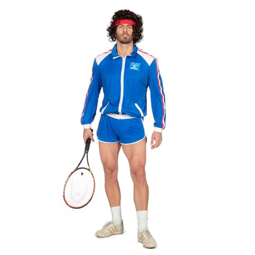 PARTY DISCOUNT NEU Herren-Kostüm Tennis-Spieler, Jacke und Kurze Hose, Gr. 48 von PARTY DISCOUNT