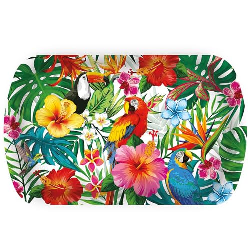 PARTY DISCOUNT NEU Tablett Tropical Hawaii aus Kunststoff, ca. 39x24cm von PARTY DISCOUNT