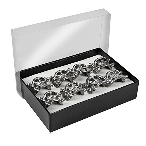 PARTY DISCOUNT Ring Totenkopf, Silber, verstellbar von PARTY DISCOUNT