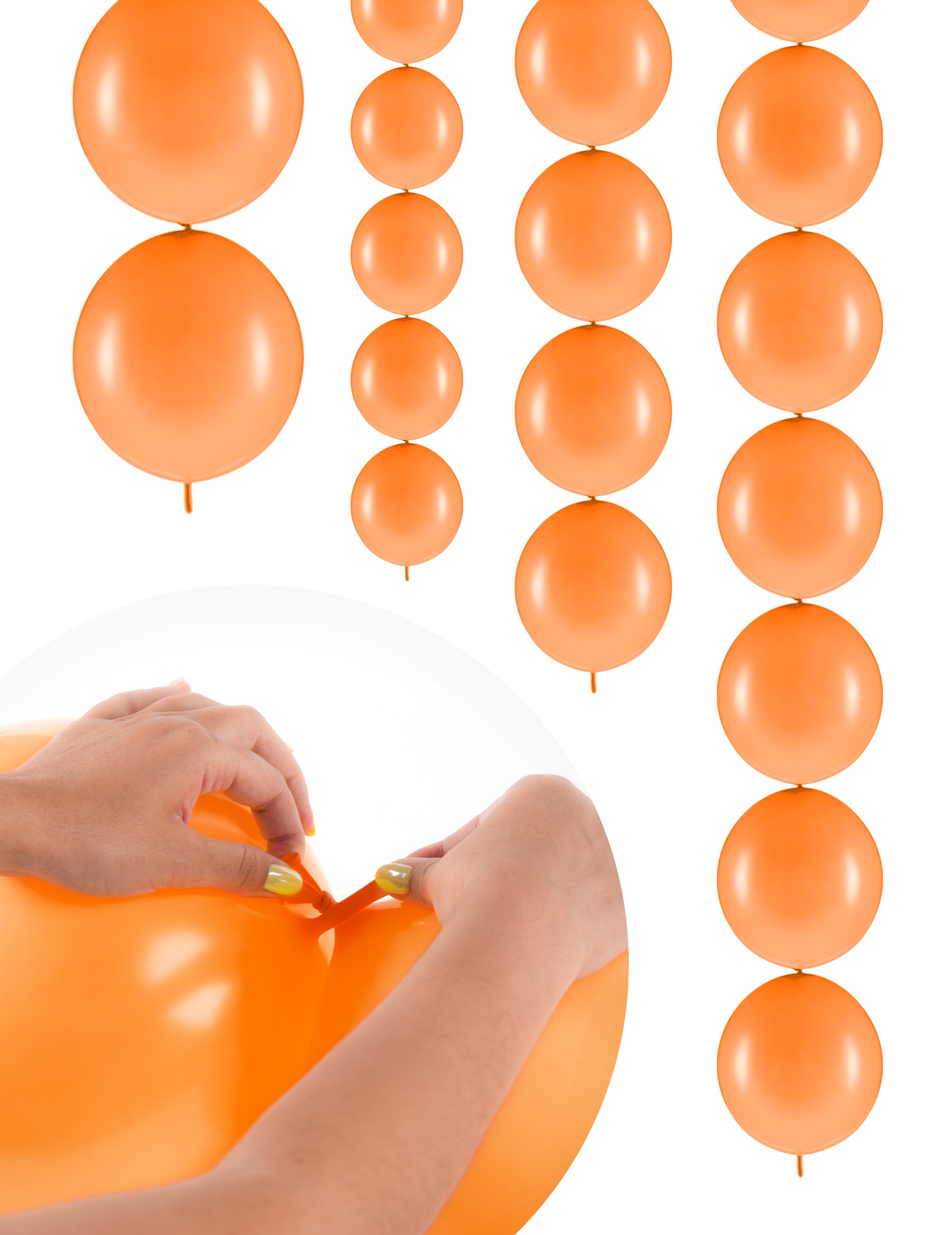 20 aufblasbare orange Luftballons zum verbinden 28 cm 20 aufblasbare orange Luftballons zum verbinden 28 cm von PARTYDECO