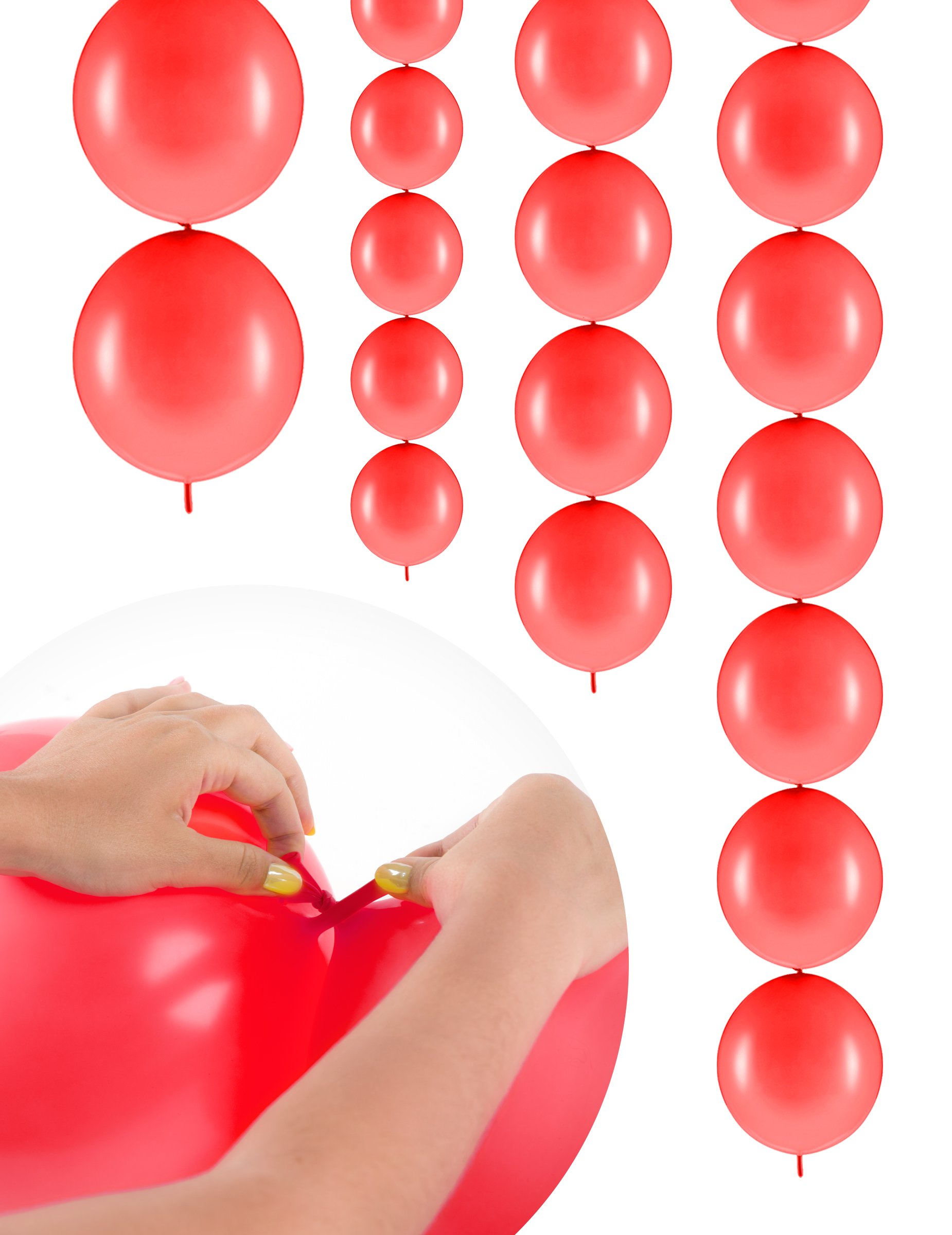 20 aufblase mohnrote Luftballons zum Verbinden 28 cm 20 aufblase mohnrote Luftballons zum Verbinden 28 cm von PARTYDECO