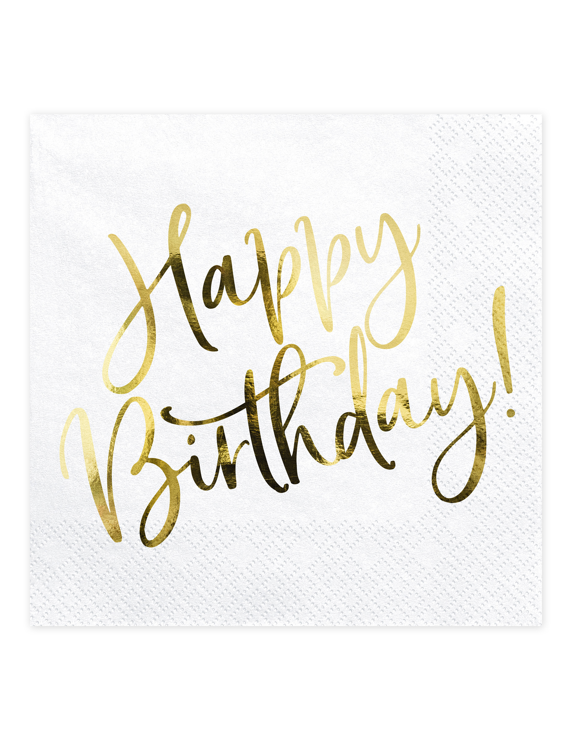 20 weiß goldene Happy Birthday Papierservietten 33 x 33 cm 20 weiß goldene Happy Birthday Papierservietten 33 x 33 cm von PARTYDECO