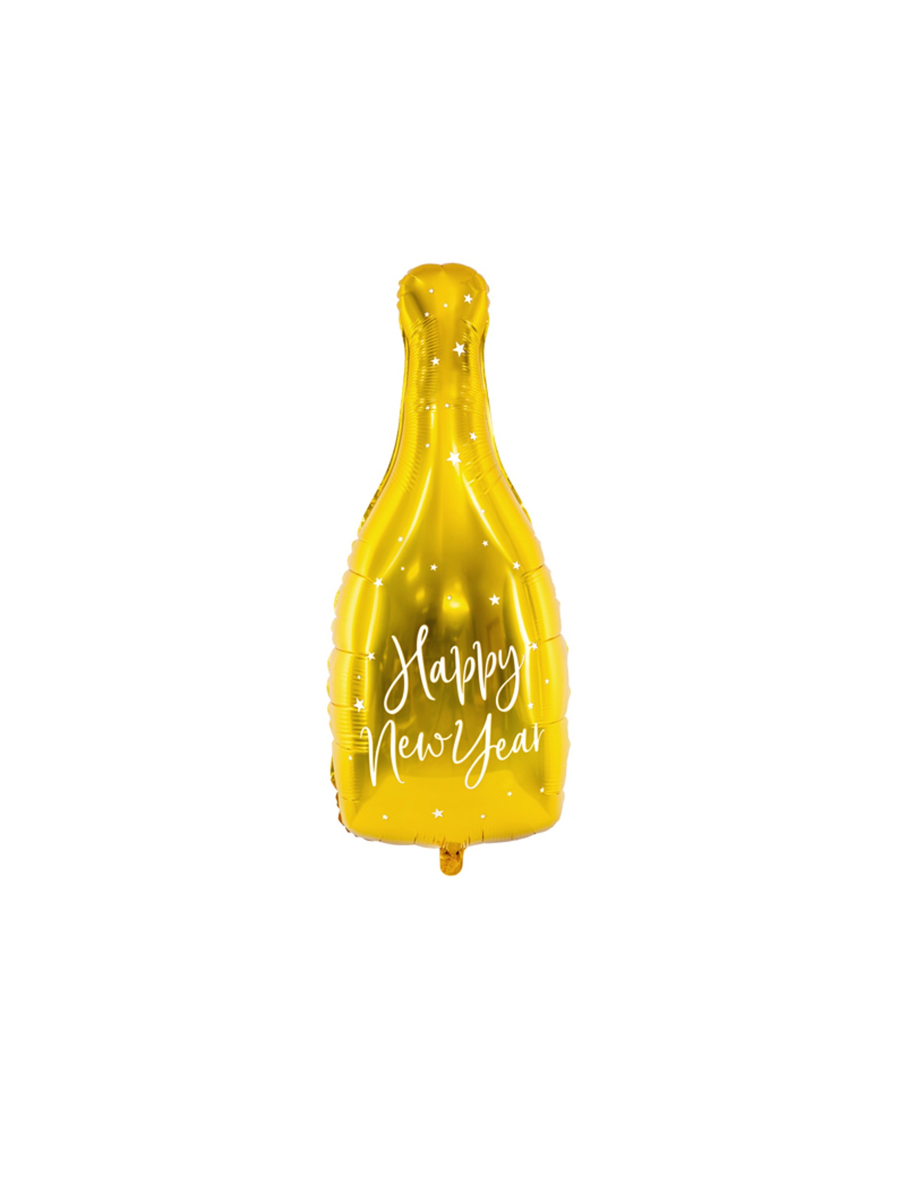 Happy New Year-Luftballon Sektflasche goldfarben 32 x 82 cm von PARTYDECO